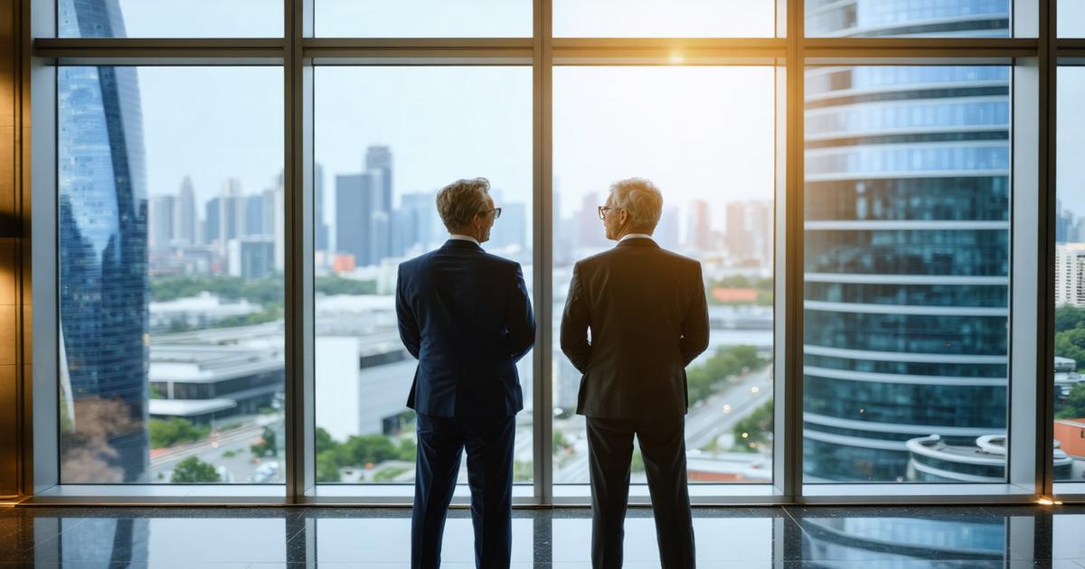 Two executives discussing AI strategy